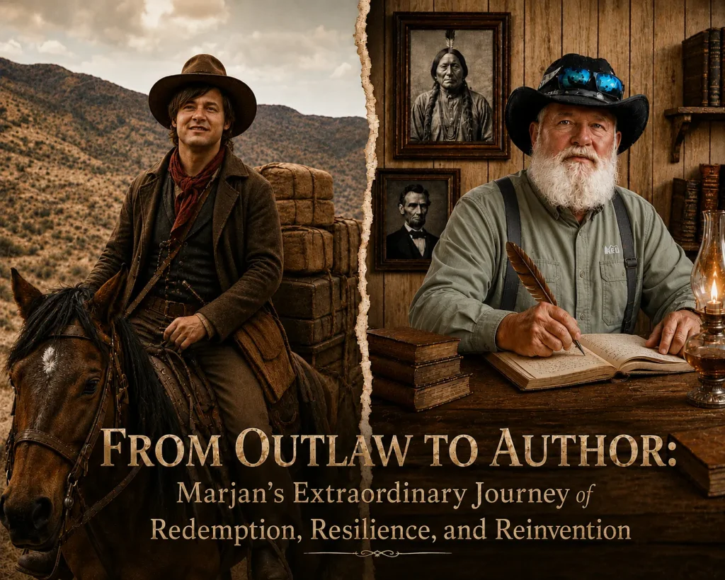 From Outlaw to Author by Marjan explores a remarkable journey of redemption, resilience, personal transformation, faith, survival, and reinvention after a turbulent past.
