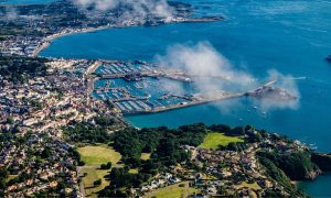 St. Peter Port, Guernsey, overlooking the harbor and English Channel, featured in Marjan's story of adventure, travel, mystery, and the extraordinary events chronicled in 600 Devils.